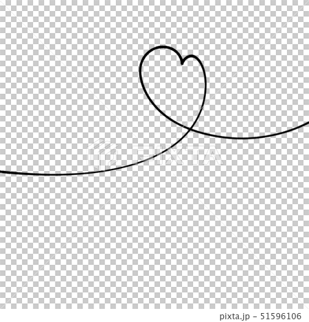 シンプルな線のハート シンプルな線のハート 51596106
