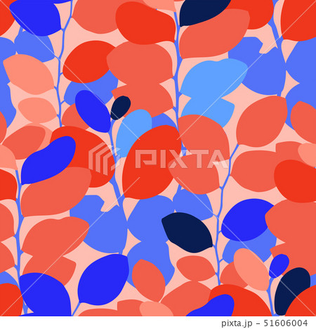 Abstract vector seamless pattern of exotic leaves in vivid colors. Abstract vector seamless pattern of exotic leaves in vivid colors. 51606004