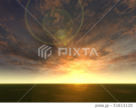 Cg夕陽と海ヴァリエーション2 25のイラスト素材