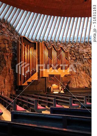 Interior of Temppeliaukion Church in Helsinki. 51631163