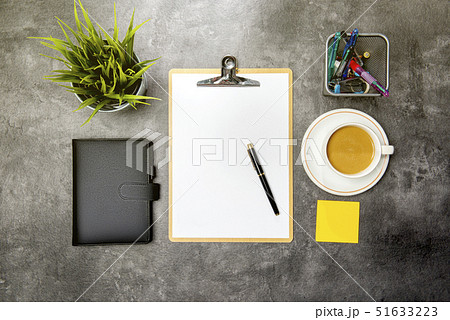 Top view of business desk Top view of business desk 51633223