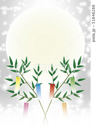 無料背景素材 七夕祭り 竹飾り キラキラ 星屑 天の川 夏のイメージ イラスト壁紙 宣伝ポスター 光のイラスト素材