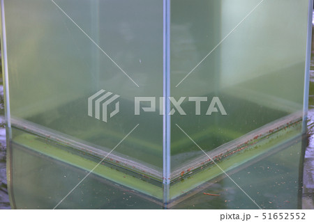 Glass cube with water 51652552