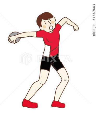 円盤投げ 男性陸上選手のイラスト素材 5168