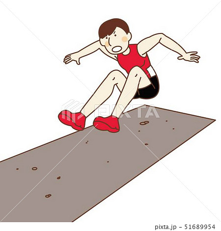走り幅跳び 男性陸上選手のイラスト素材