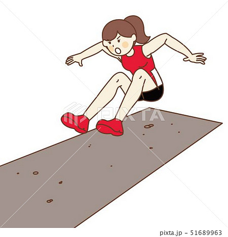 走り幅跳び 女性陸上選手のイラスト素材