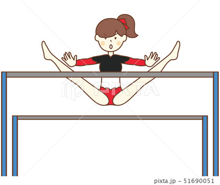 段違い平行棒 女性体操選手のイラスト素材