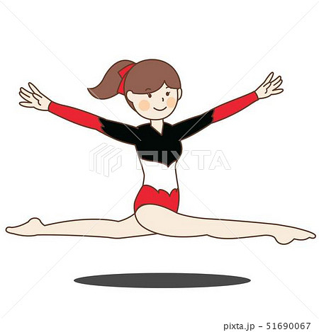 Female Gymnast Doing Gymnastics Stock Illustration