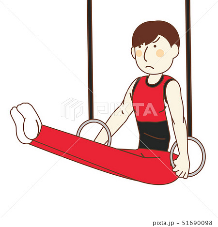 つり輪 男性体操選手のイラスト素材