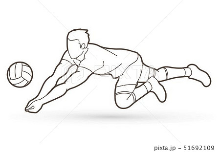 Man volleyball player action cartoon graphic Man volleyball player action cartoon graphic 51692109