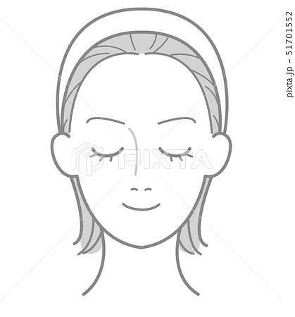 女性 顔 正面のイラスト素材