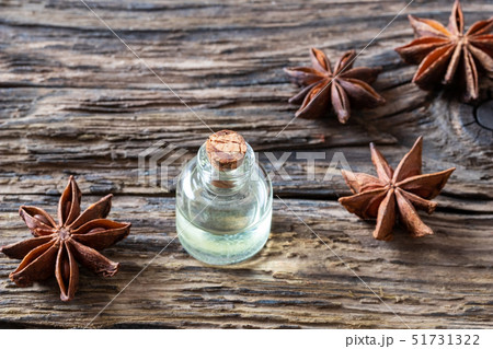 A bottle of star anise essential oil A bottle of star anise essential oil 51731322
