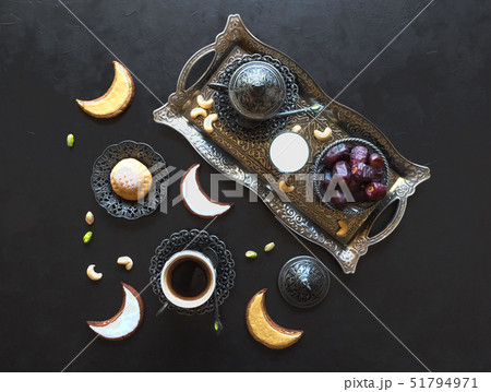 Ramadan Dates Sweets. Arabian cuisine background. 51794971