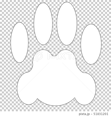 貓肉球 白色 黑色邊框 插圖素材 5111 圖庫