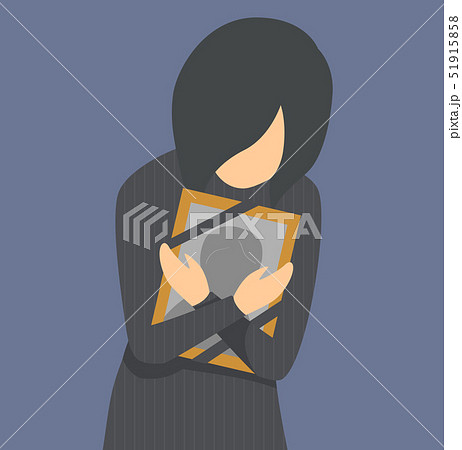 Girl Grief Photo Frame Illustration 51915858