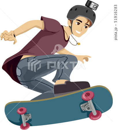 Teen Boy Skateboard Video Illustration Teen Boy Skateboard Video Illustration 51916283