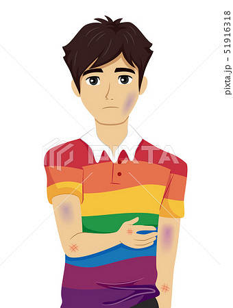 Teen Boy Gay Bruises Illustration - Stock Illustration [51916318] - PIXTA