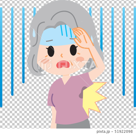 脇汗に驚くシニア女性 51922098