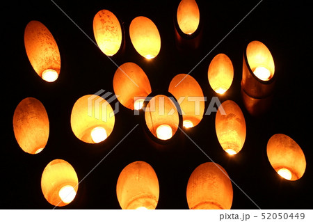 幻想的な竹あかり 52050449