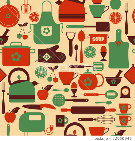 Seamless pattern kitchen tools. 52050949