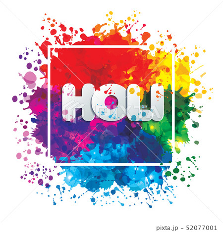 Holi spring festival of colors vector design element and sign ho 52077001