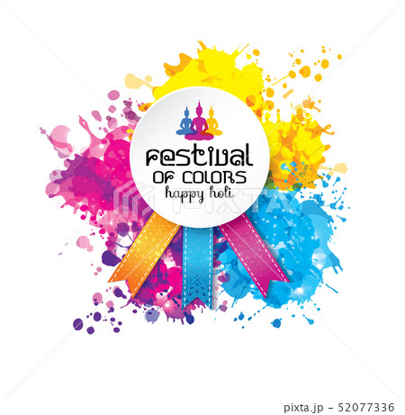 Holi spring festival of colors vector design element and sign 52077336