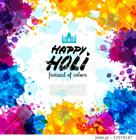 Holi spring festival of colors vector design element and sample Holi spring festival of colors vector design element and sample 52078187