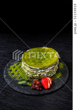 抹茶のパンケーキ (ミルクレープ) Matcha pancake Japanese food 抹茶のパンケーキ (ミルクレープ) Matcha pancake Japanese food 52143019