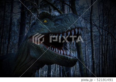Dinosaur statue in the forest park , Dinosaur Dinosaur statue in the forest park , Dinosaur 52191491