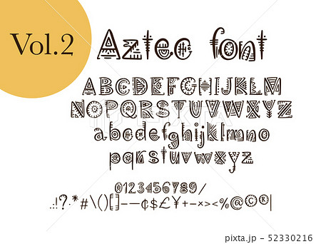 Tribal Aztec Alphabet. Vector. 52330216