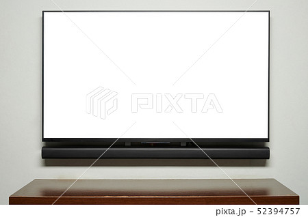 Mockup of living room wall with TV 52394757