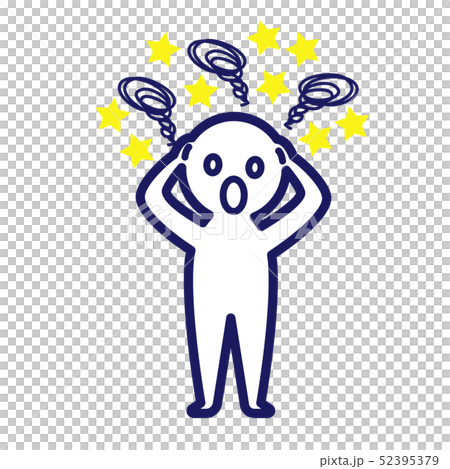 人物　人間　シンプル　デフォルメ　パニック 52395379