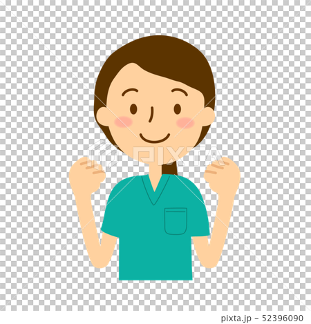 Scrub white coat emerald green female guts pose Scrub white coat emerald green female guts pose 52396090