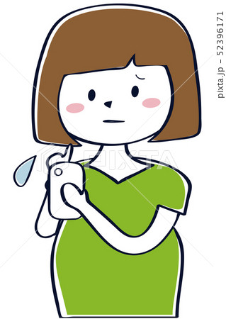 かわいい妊婦 おかっぱ 妊婦の不安やトラブルを検索のイラスト素材