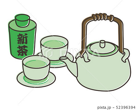 新茶 Tea Setのイラスト素材