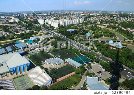 中央アジア　シルクロードの旅　ウズベキスタン　タシケント　テレビ塔からの眺望 52396494