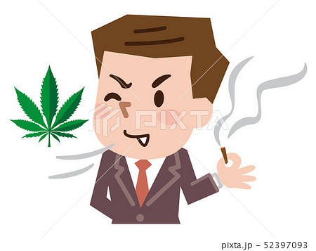 大麻を吸う男性のイラスト素材