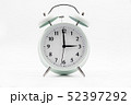 Vintage style alarm clock on white background 52397292
