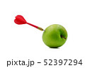 Darts embroidered on green apples on white 52397294