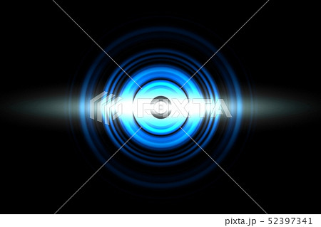 Sound waves oscillating blue light with circle Sound waves oscillating blue light with circle 52397341
