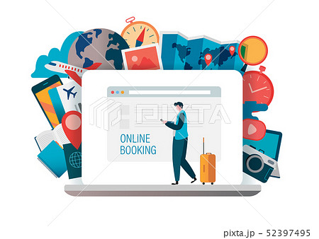 On line booking, On-line Ticket, book flight. 52397495