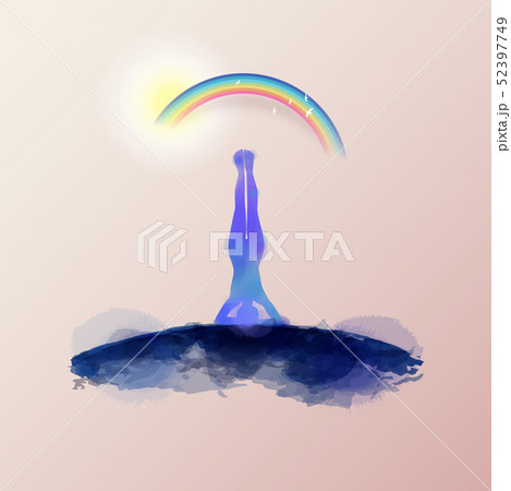 Double Exposure Illustration. Side view of Young 52397749