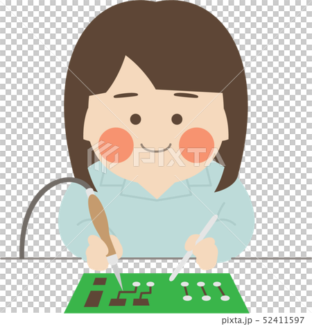 女性キャラクターはんだ付け 52411597