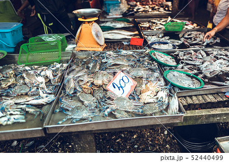 Fish seafood marfish, maket Fresh market in Krabi  52440499