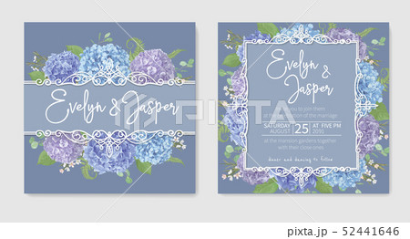 Set for two wedding invitation, greeting card, 52441646