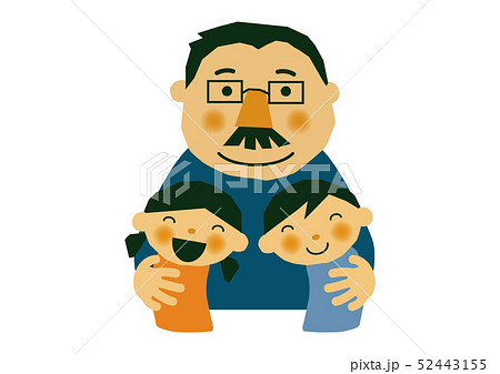 父の日のイラスト お父さんと子供達 白背景の素材 のイラスト素材 52443155 Pixta