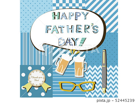 父の日のバッジ。デザイン。イラスト。素材。 52445239