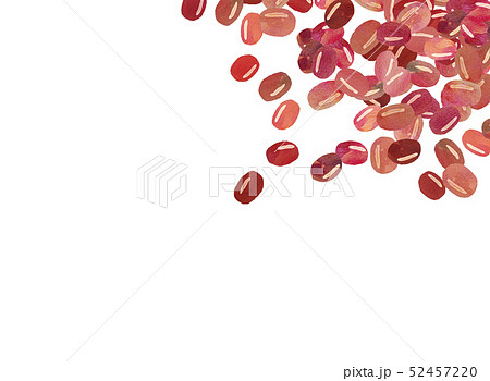 水彩 豆類 あずき テクスチャー コラージュ 水彩 豆類 あずき テクスチャー コラージュ 52457220