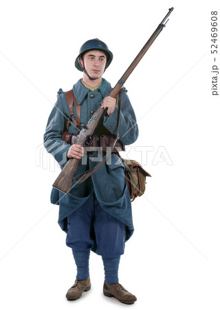 French soldier 1914 1918 isolated on a white French soldier 1914 1918 isolated on a white 52469608