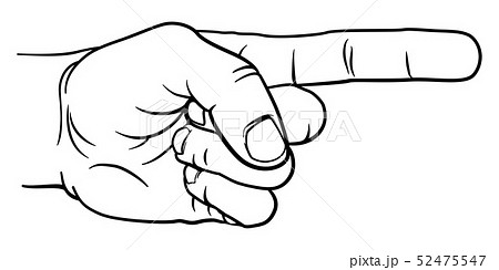 Hand Pointing Direction Finger Engraving Woodcutのイラスト素材 [52475547] - PIXTA